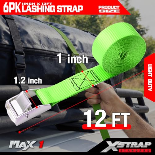 Cambuckle Tie Down Strap 6-Pack 1"x12' Cargo Lashing Straps - product image 4