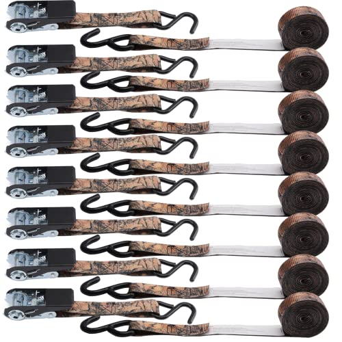 Ratchet Tie Down Straps - 8PK - 1'' x 10 ft - 900 LB Break Strength Cargo Straps - product image 3