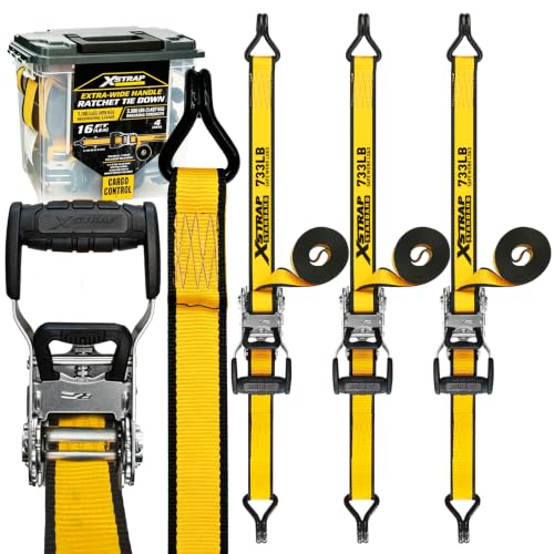 4-Pack Heavy Duty 1.5" x 16ft Ratchet Tie Down Cargo Straps - product image 2