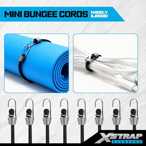 10-Inch Mini Bungee Cords with Hook, 20 Pcs Elastic Straps - product image 7