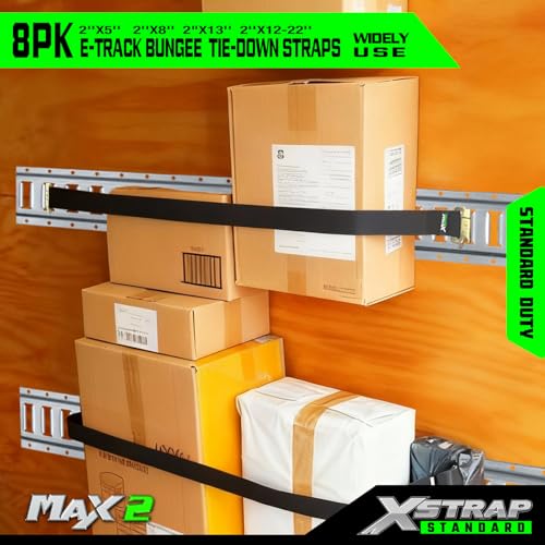 8 Pack E-Track Bungee Tie-Down Straps, Securing Straps Kit - product image 4