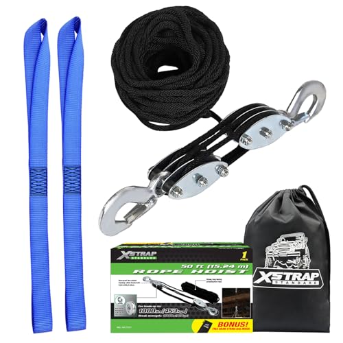 Heavy-Duty 2,000 LB Breaking Strength 50 FT Rope Hoist - product image 2