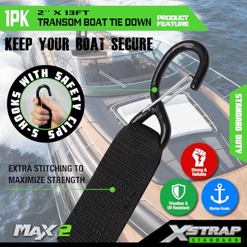 1PK 2" x13' Boat Trailer Transom Straps Adjustable Tie-Down - product image 6