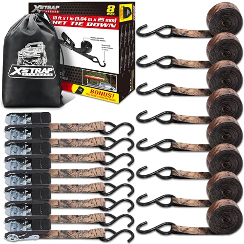 Ratchet Tie Down Straps 8PK & Soft Loop Tie-Down Straps 8PK Combo - Heavy Duty Cargo Securing Set - product image 3