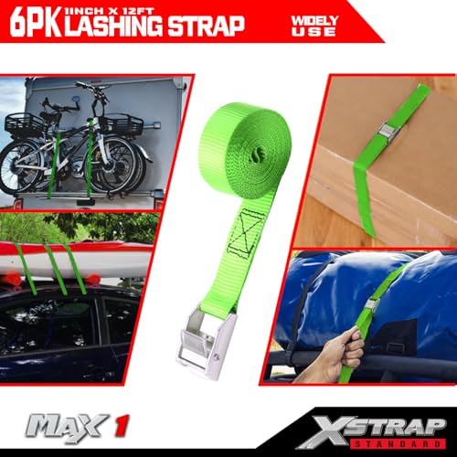 Cambuckle Tie Down Strap 6-Pack 1"x12' Cargo Lashing Straps - product image 7