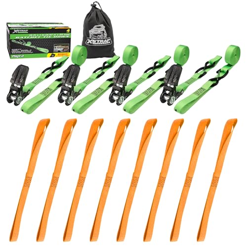 Ratchet Tie Down Straps - 4 Pk - 1'' x 15 Ft - 630 Lbs Load Cap 1890 Lbs Break Strength-Cargo Straps with Padded Handles & Coated S Hook W/Safety Clip - product image 2