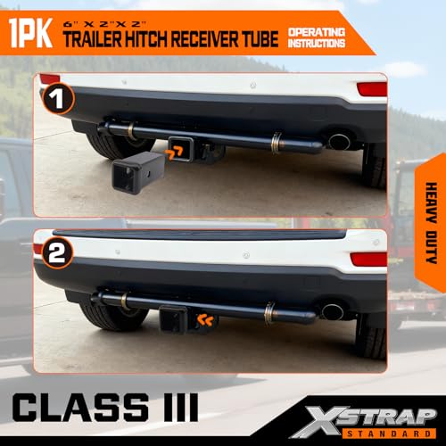 2" Hitch Reducer Sleeve Carbon Steel Adapter, Heavy Duty Carbon Steel Hitch Convertor for Tractor RV Truck Bike Rack Cargo Carrier Towing Usefor Track - product image 6