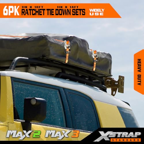 6-PK Ratchet Tie Down Straps, Heavy Duty Motorcycle Straps - product image 4