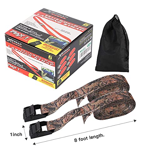 Cam Buckle Straps 6PK 8FT Powersports Tie-Downs 1-Inch + Ratchet Tie Down Straps - 4 Pk - 1'' x 15 Ft - 630 Lbs Load Cap 1890 Lbs Break Strength-Cargo - product image 7