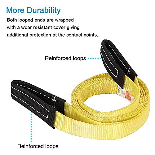 Heavy-Duty 2,000 LB Breaking Strength 50 FT Reflective Rope Hoist + 2PK 1''x8' Lift Sling Web Strap/Wear Guard End - product image 8