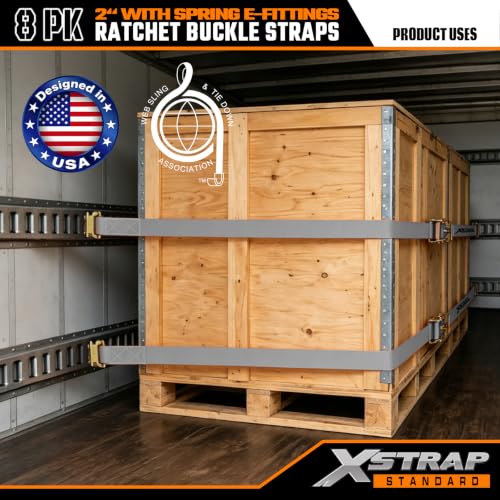 4-PK 2" x 16' E-Track Heavy Duty Ratchet Tie Down Straps - product image 3