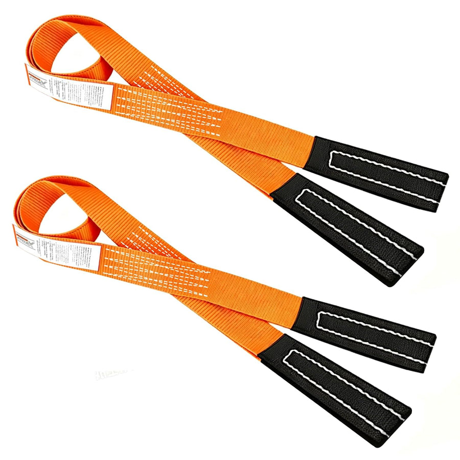 XS16097-2PK 1"x6.5ft Lifting Sling Straps 2000 lb Vertical Capacity 1600 lbs Choker / 4000 lbs Basket Capacity, 5:1 Safety Factor Polyester Web Slings for Rigging, Hoist, Tree Stump Removal