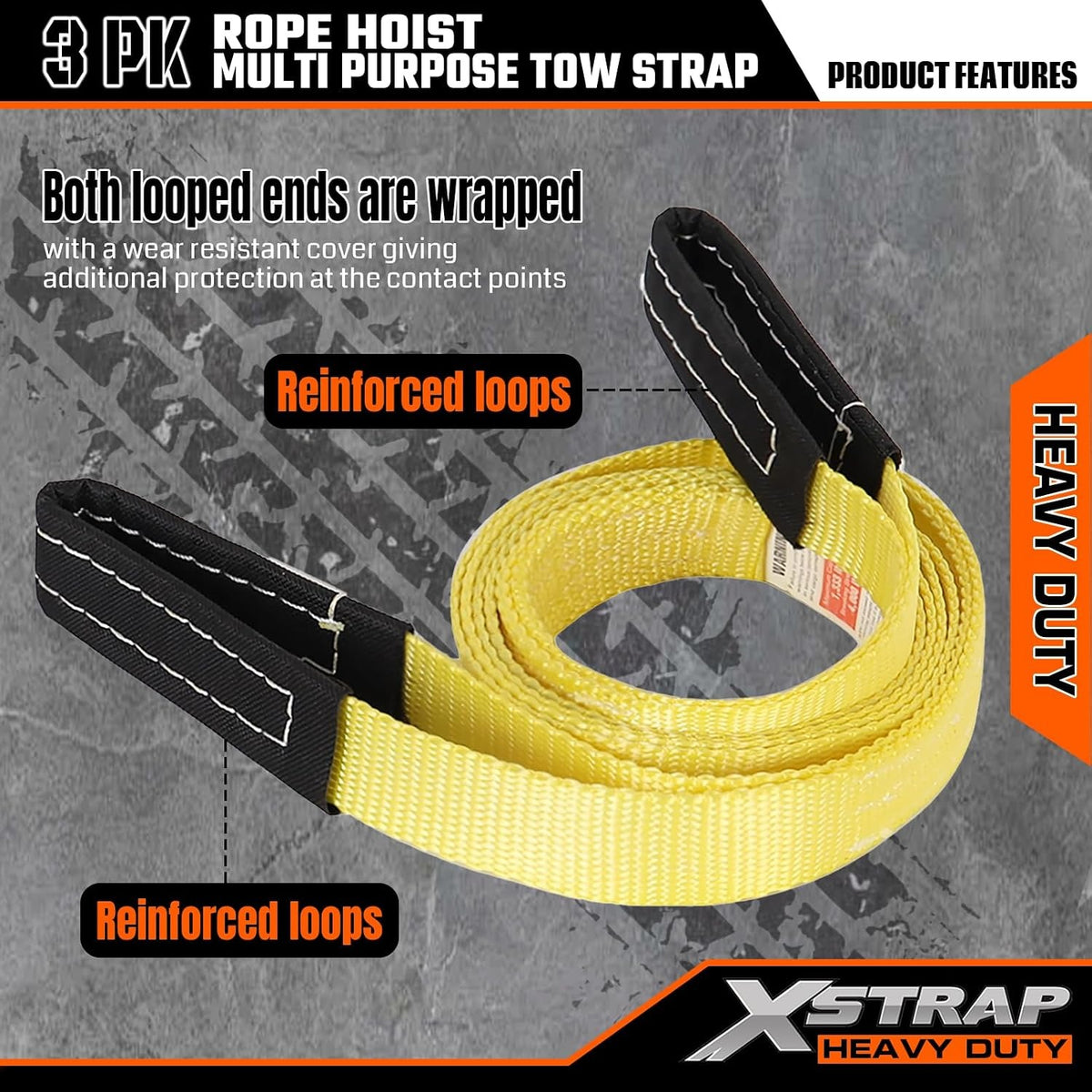 AHLT0002-Black 65FT Rope Hoist 4000Lbs Break w/2PK 8FT Lift Sling Black 4000Lbs Break Strength, Rust-proof block & tackle hoist, UV-resistant polyester sling, safety hooks, for garage & hunting