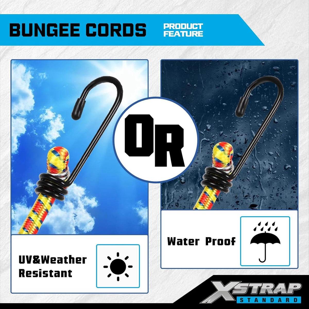 14-Pcs Premium Bungee Cords with Hooks 18", 24", 30", 40" Outdoor Bungee Straps Assortment XS16035