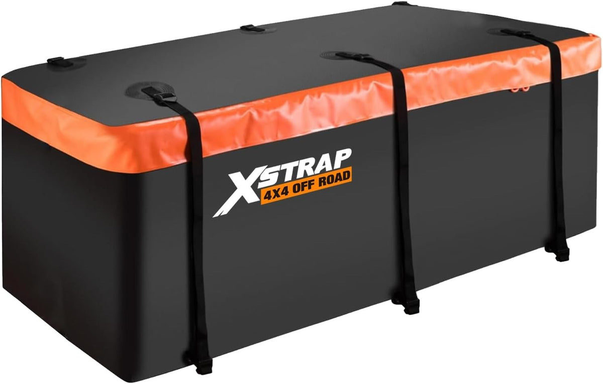 X44036 Hitch Cargo Carrier Bag 20 Cu Ft Waterproof Travel Bag 100% Waterproof Soft Shell Fabric 6 Reinforced Straps Solid Buckles Reflective Strip Universal Fit All Vehicle Hitch Baskets