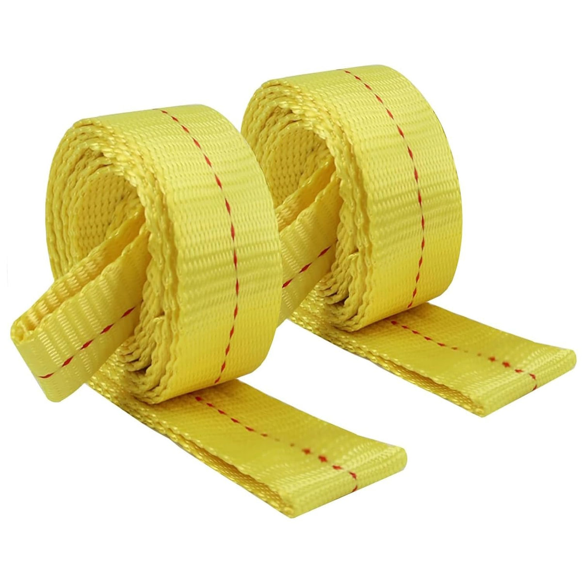 XS16045 2PK 1-3/4''x 8FT Lifting Sling Web Tow Straps w/Loop End 5000 lbs Breaking Strength, Heavy Duty Flat Lift Sling Web Straps for Rigging, Moving, Hoist, Tree Stump Removal